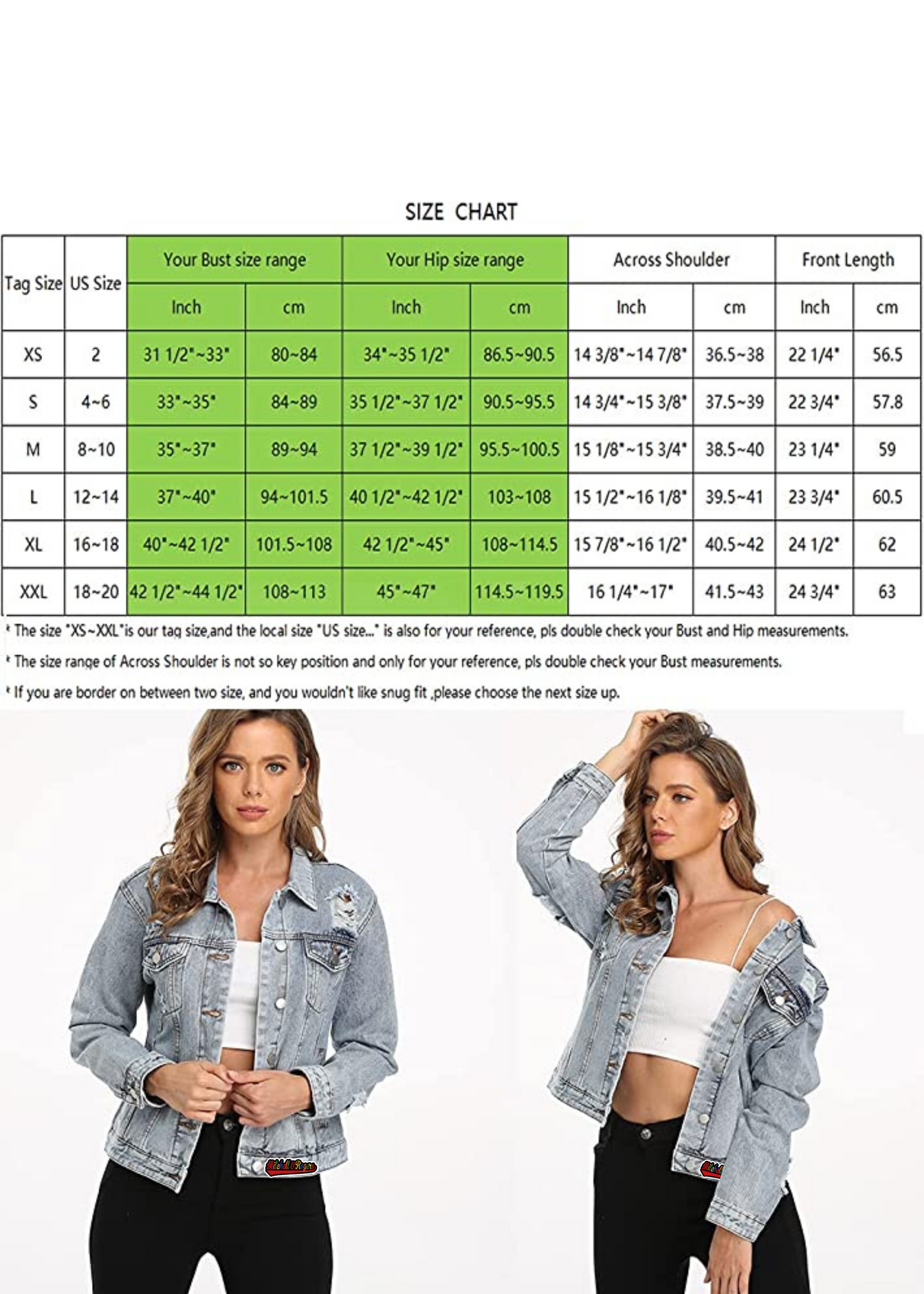 Mitchell & Rogers Women's Distressed Motorcycle Jean Jacket