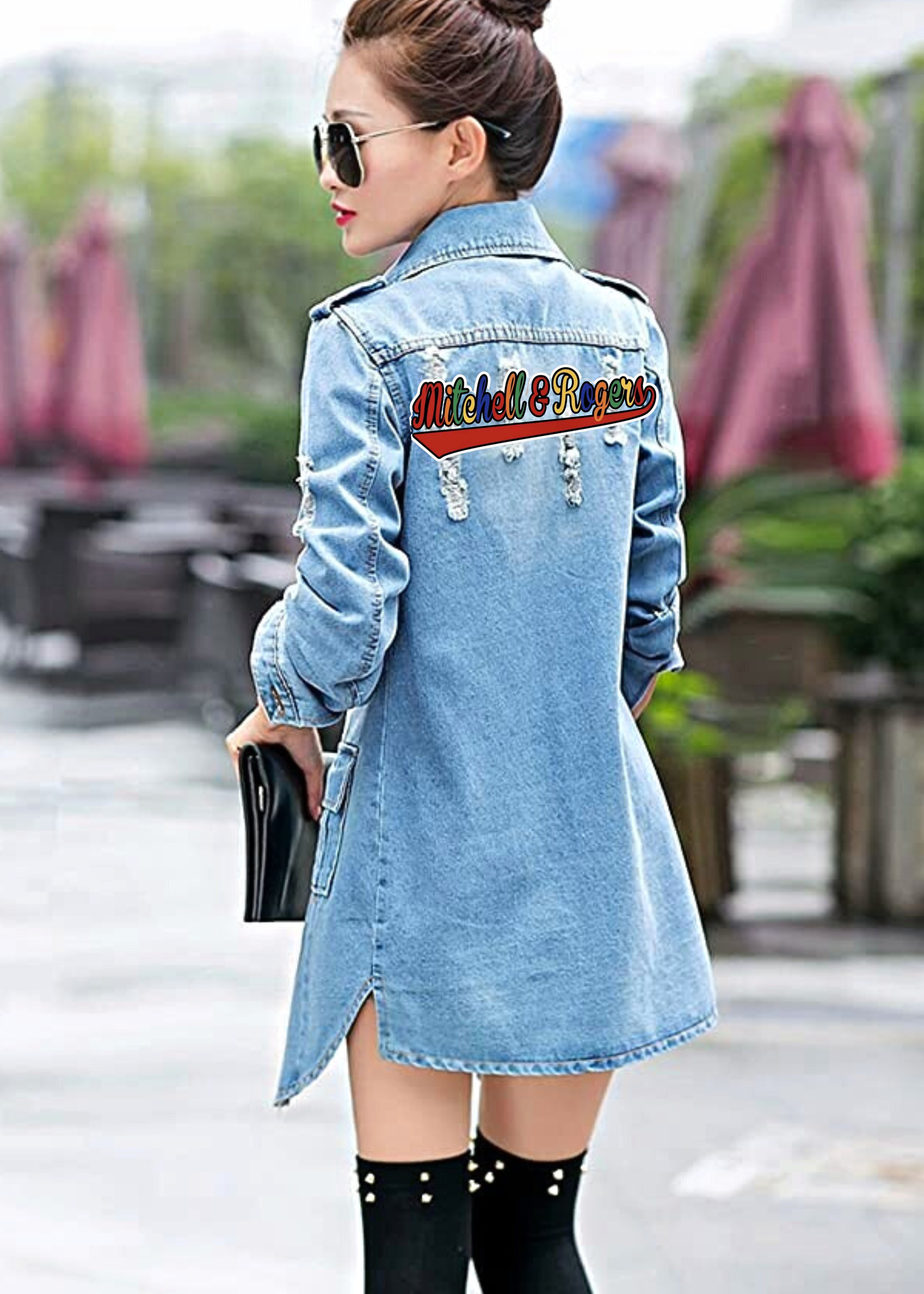 Buy Jofemuho Womens Classic Long Jean Jacket Plus Size Loose Long Sleeve  Button Down Denim Jacket Trench Coat, Light Blue1, Medium at Amazon.in